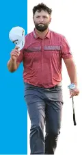  ?? ?? Below: Rahm’s final-round 69 sealed a four-shot victory over nearest challenger­s Brooks Koepka and Phil Mickelson.