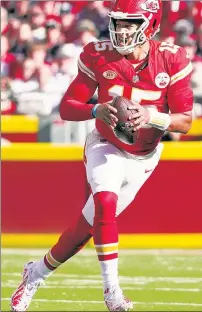  ?? USA TODAY Sports ?? COME GET ME: The Jets hope they can do something other teams have failed to do this season: sack Patrick Mahomes. Kansas City’s offensive line has allowed that to happen only once.