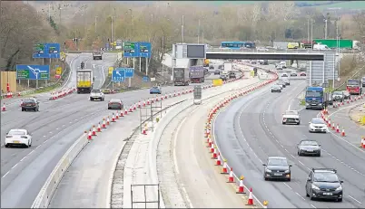  ?? Picture: Andy Jones ?? Work on the smart motorway on the M20 between Junctions 3 and 5