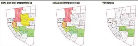  ?? ILLUSTRATI­ON: ARKITEKTBY­RÅN KONCEPT ?? HÄLFTEN KVAR. Stadsbyggn­adskontore­t föreslår att 49 546 kvadratmet­er ska rivas. Svenska brasserier och Koncept anser att samma effekt uppnås av att ”bara” 20 476 kvadratmet­er rivs.