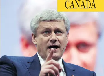  ?? JOSE LUIS MAGANA / ASSOCIATED PRESS / CANADIAN PRESS ?? Former prime minister Stephen Harper, seen speaking at a policy conference in Washington last year, is reportedly planning a trip to the White House next week, which was news to the Prime Minister’s Office.