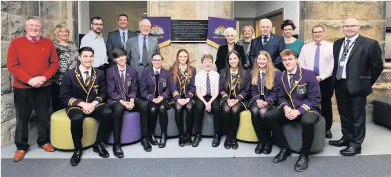  ??  ?? Pride of Place VIP pupils, councillor­s and senior staff