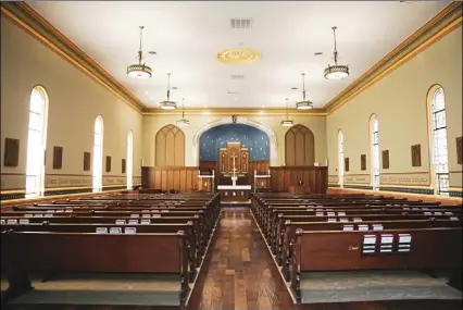  ?? Charles McClanahan ?? Holy Trinity Lutheran Church in Bedford, which will be 250 years old in 2019, after the redesign.