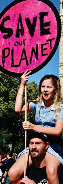  ??  ?? Chip on your shoulder? Protesters in Westminste­r