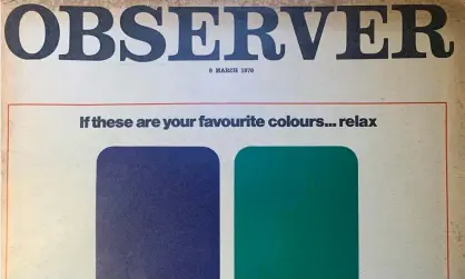  ?? ?? Feeling blue: the Observer Magazine cover from 8 March 1970.
