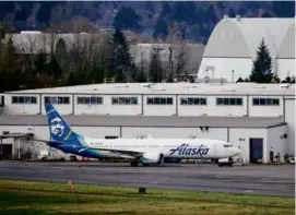  ?? CRAIG MITCHELLDY­ER/ASSOCIATED PRESS ?? Alaska Airlines grounded all Boeing 737 Max 9 jetliners for further maintenanc­e, after an emergency landing Friday.