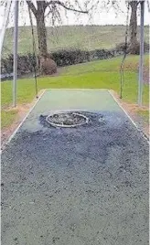  ??  ?? Damage FOSP have hit out at vandals who set fire to a swing