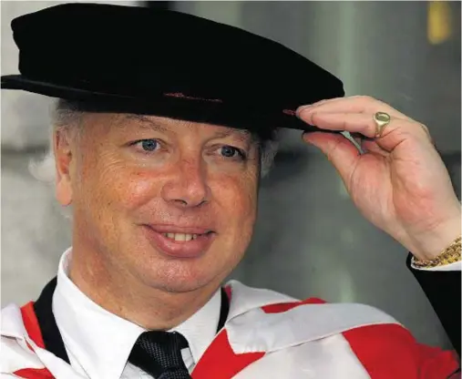  ??  ?? MOVE: Entreprene­ur and farmer Alasdair Locke received an honorary doctorate from Robert Gordon University in Aberdeen in 2010