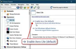  ??  ?? Enable the hidden Aero Lite theme to apply a blue colour scheme to Windows 10