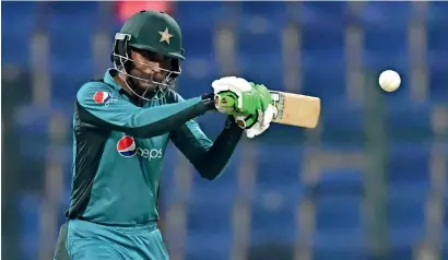  ?? AFP ?? Fakhar Zaman steered Pakistan home in the second ODI in Abu Dhabi with his measured innings of 88 runs. —