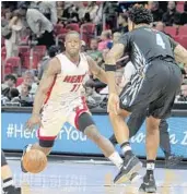  ?? MICHAEL LAUGHLIN/SUN SENTINEL ?? Dion Waiters thought he had broken his ankle when he suffered the sprain on Friday night.