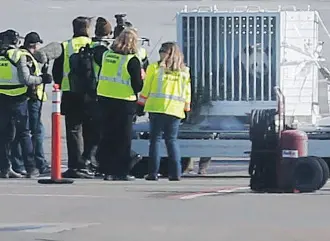  ?? LEAH HENNEL ?? Four giant pandas arrived at Calgary Internatio­nal airport on Friday from Toronto and will be staying at the Calgary Zoo for the next five years, where they are expected to fuel a big boost in attendance.