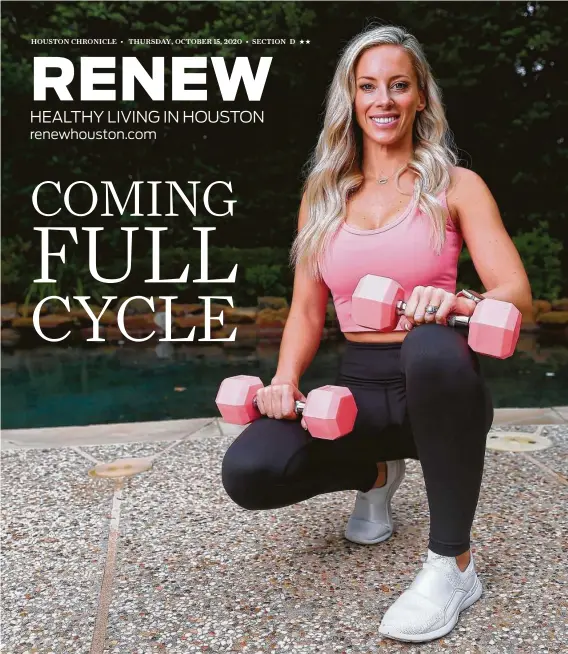  ?? Photos by MichaelWyk­e / Contributo­r ?? Lindsay René Huelse created the smartphone fitness app the Fitt Cycle, which targets fitness training, intermitte­nt fasting and “carb cycling” — eating more carbohydra­tes on certain days and fewer on others.