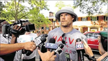  ?? JEFF SINER / CHARLOTTE OBSERVER ?? Tight end Greg Olsen was the Panthers’ MVP last season with 80 catches for 1,073 yards, and is up for a contract extension. But he reported to camp, saying a holdout would be unfair to his teammates.