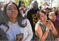  ??  ?? The crowd, which activist Deric Muhammad called “Jazmine’s Army,” often paused to chant “Justice for Jazmine” on Saturday.