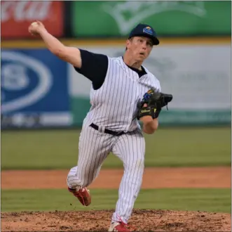  ?? KYLE FRANKO — TRENTONIAN PHOTO ?? Thunder starting pitcher Micah Bucknam has an 0.64ERA in 14innings.