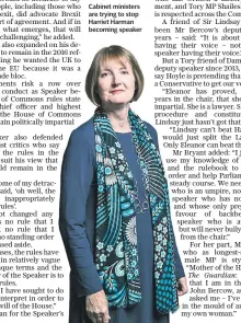  ??  ?? Cabinet ministers are trying to stop Harriet Harman becoming speaker