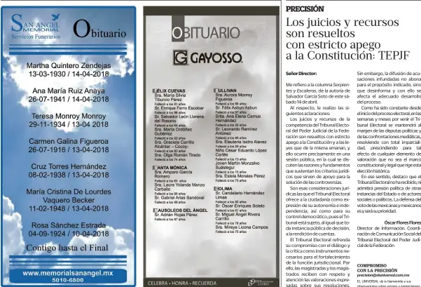  ??  ?? las Sin embargo, la difusión de acusacione­s infundadas no abona para el propósito indicado, sino que desinforma y con ello se afecta el adecuado desarrollo del proceso.
Como ha sido constante desde el inicio del proceso electoral, en las semanas y...