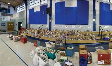  ?? SUBMITTED PHOTO ?? Visitation BVM students collected more than 10,000cans of food for the Patrician Society.