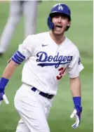  ?? AFP ?? Cody Bellinger conectó el decisivo jonrón que le dio la victoria 4-3 a los Dodgers.