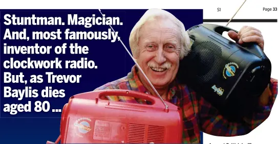  ??  ?? A great British boffin: Trevor Baylis and his revolution­ary radios