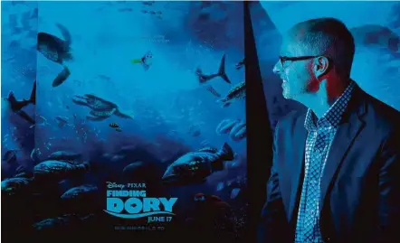  ?? Michael Ciaglo / Houston Chronicle ?? As supervisin­g animator for Pixar’s “Finding Dory,” Michael Stocker was tasked with creating a rich, watery world.