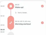  ??  ?? The timeline view makes planning your day’s outlook straightfo­rward.