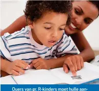  ??  ?? Ouers van gr. R-kinders moet hulle aanmoedig om oor prentjies in boeke te praat en hulle vra om te voorspel wat volgende in die storie gaan gebeur.