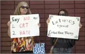  ??  ?? Anti-CRT protesters in California