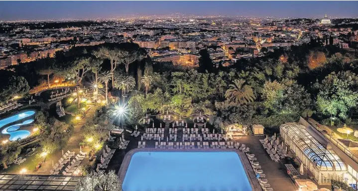  ?? ANTONIO SABA ?? The Rome Cavalieri, Waldorf Astoria Hotels & Resorts boasts wonderful views across Rome