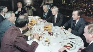  ??  OTTAWA CITIZEN FILES ?? Canada’s premiers have breakfast at the Chateau Laurier in Ottawa, Nov. 3, 1981.
