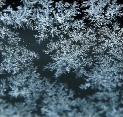  ?? ASSOCIATED PRESS FILE PHOTO ?? In this 2016file photo, snowflakes stick to a car window in Brookfield, Wis. To form ice that creates snowflakes, moisture high in the atmosphere clings to particles that may include dust specks and or pollen.