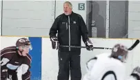  ?? CLIFFORD SKARSTEDT EXAMINER FILE PHOTO ?? Peterborou­gh Petes head coach Rob Wilson, seen at his first team practice on Aug. 30, 2018, at the Evinrude Centre, spoke to The Examiner about the OHL’s decision to cancel the season.