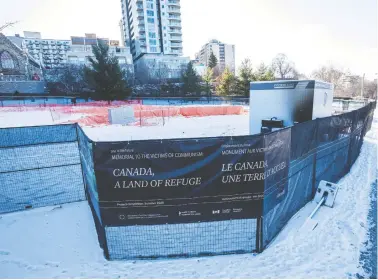  ?? ERROL MCGIHON / POSTMEDIA NEWS ?? Constructi­on site of the new Memorial to the Victims of Communism on Wellington Street in Ottawa.