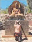  ??  ?? Paris Jackson topless on what looks like a spiritual retreat.