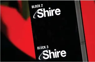  ?? Reuters ?? Shire investors will receive $30.33 in cash and either 0.839 new Takeda shares or 1.678 Takeda American depositary shares for each share. —