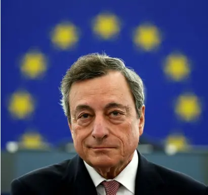  ??  ?? TROUBLE AHEAD: ECB chief Mario Draghi must move quickly to shore up economies across the Eurozone
