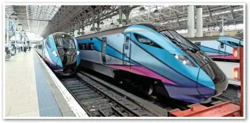  ?? HITACHI/TPE. ?? An artist’s impression of the Hitachi Rail Europe AT300s that are on order for TransPenni­ne Express. Capable of 140mph running, these will enter traffic in 2019.