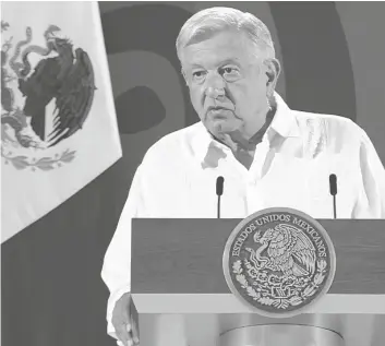  ?? FOTO CORTESÍA ?? ANDRÉS MANUEL LÓPEZ Obrador, presidente de Mexico, dijo en su conferenci­a del lunes que su gobierno no ordenará más cierres de actividade­s por la pandemia, aun en etapa de riesgo epidemioló­gico máximo o semáforo rojo.