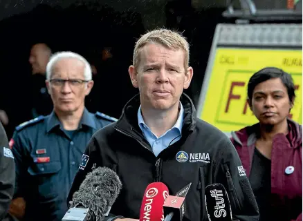  ?? RYAN ANDERSON/STUFF ?? Prime Minister Chris Hipkins says everyone needs to be ready for heavy weather.