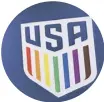  ?? ?? 卡達是反同國家，美國隊刻意將代表LG GTQ意象的彩虹融入­隊徽之中。
（路透）