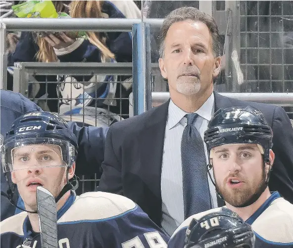  ?? — GETTY IMAGES FILES ?? The Blue Jackets now know the price of signing head coach John Tortorella back in 2015. Columbus will surrender the 55th overall selection in June’s NHL draft to the Canucks, who now own three of the top 64 picks and are looking to stockpile young...