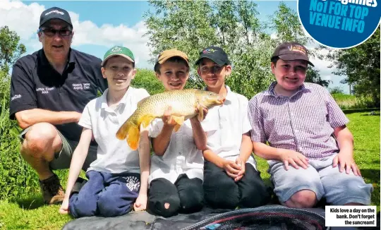  ??  ?? Kids love a day on the bank. Don’t forget the suncream!