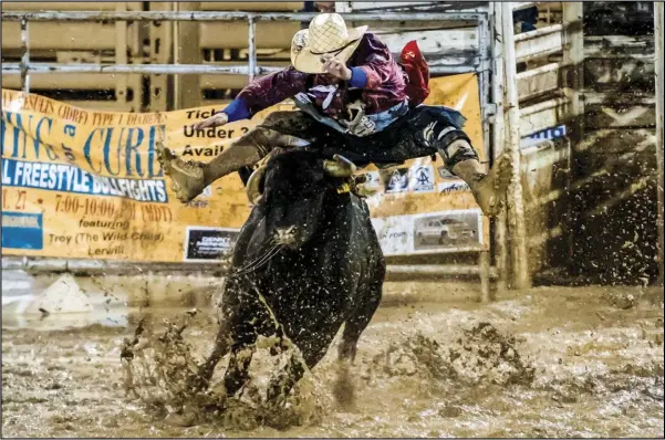  ?? Steve Gray ?? The move is called the “Ol Swoosh”. It’s a flat foot jump, but backwards. Weston Rutowski and Daryl Thiessen were standing behind the shotgun chute telling Chuck Swisher to do it. Dusty Tuckness was the first to try it in January and Weston tried it in...