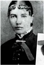  ??  ?? Laura Ingalls Wilder as a 17-year-old schoolteac­her in 1884. Inset, her daughter, Rose, at 19 in 1906.