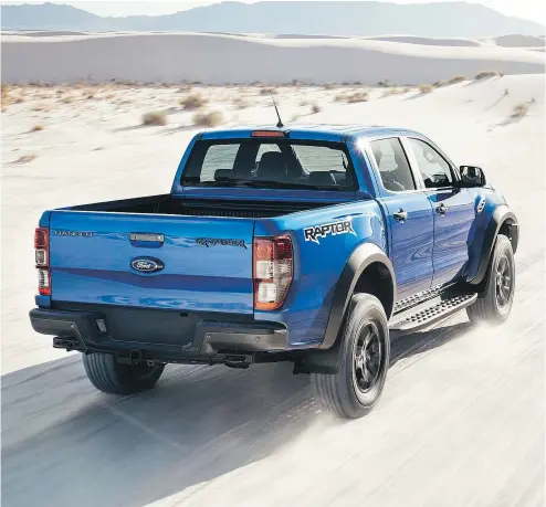  ?? — FORD FILES ?? Setting a new benchmark in off-road capability, the Ranger Raptor has been purposeful­ly-designed to incorporat­e Ford Performanc­e DNA as well as the toughness of core Ranger design and engineerin­g capability.