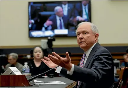  ?? PHOTO: REUTERS ?? US Attorney General Jeff Sessions testifies before a House Judiciary Committee hearing on oversight of the Justice Department yesterday.