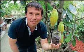  ??  ?? Ivan Schiavon a fabriqué du chocolat grâce à l’arbre du Grand Blottereau.