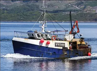  ??  ?? Capsized: The Tarbert-registered Nancy Glen sank to north of the port