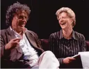  ?? David M. Allen 2004 ?? Tom Stoppard and Perloff share a laugh in 2004. She says the two immediatel­y had a “total kinship.”